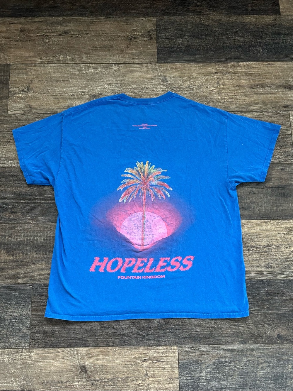 Halsey Hopeless Fountain Kingdom Tour 2018 Palm Tree Concert Shirt Blue Adult XL
